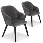 Ensemble de 2 fauteuils en velours gris