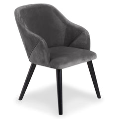 Lot de 2 fauteuils Liberto Velours Gris en biais