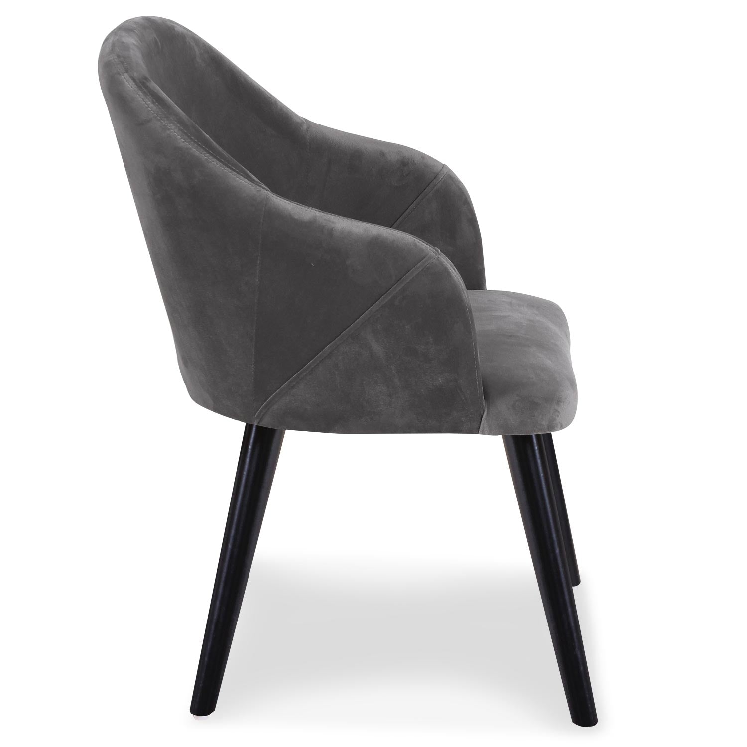 Lot de 2 fauteuils Liberto Velours Gris de profil