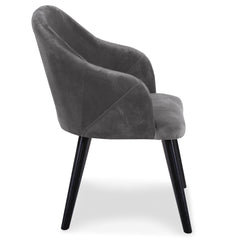 Lot de 2 fauteuils Liberto Velours Gris de profil