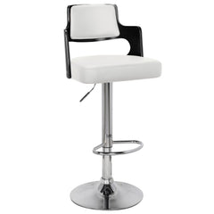 Lot de 2 chaises de bar Russel Bois Noir & Simili Blanc