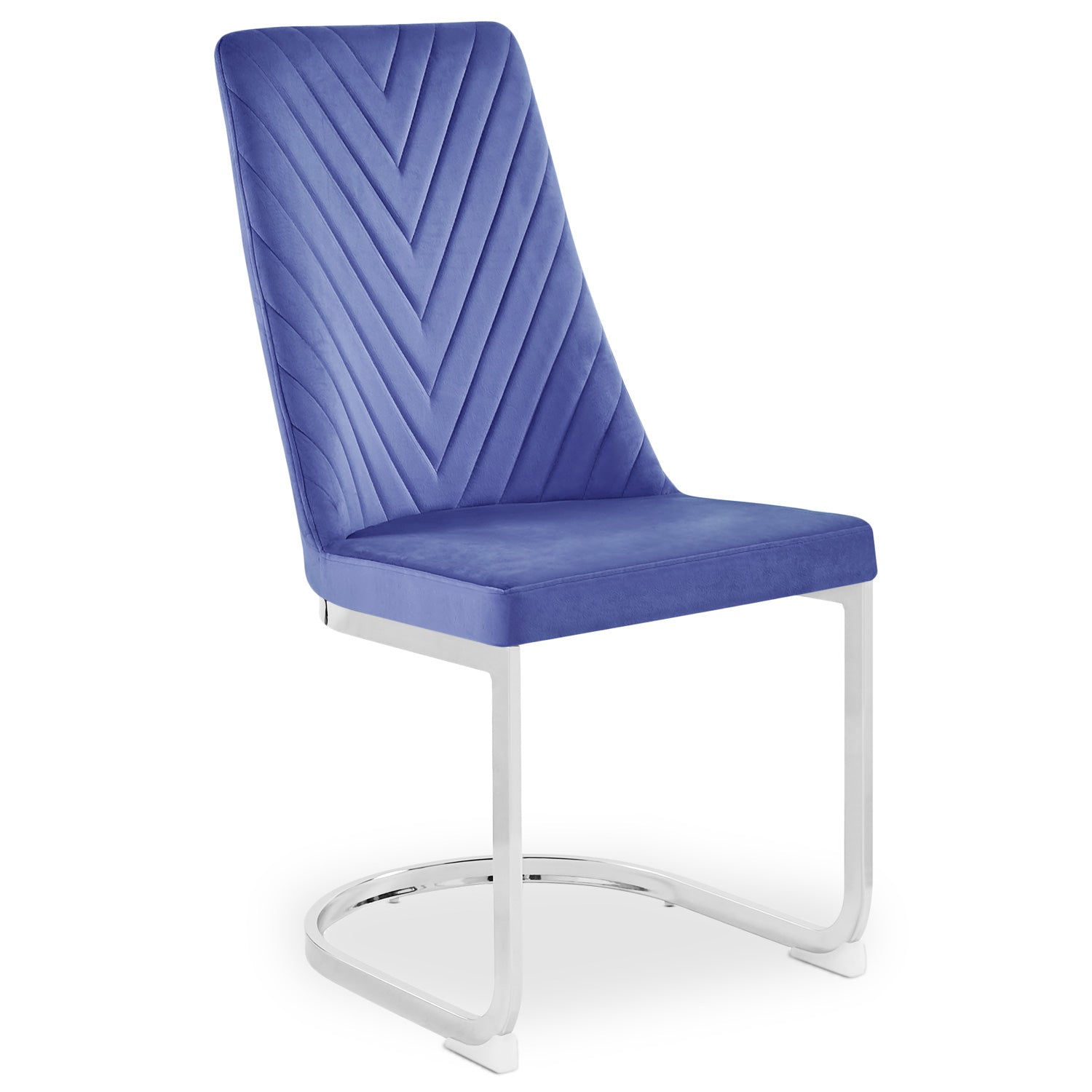 Lot de 2 chaises design Mistigri Velours Bleu