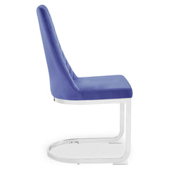 Lot de 2 chaises design Mistigri Velours Bleu