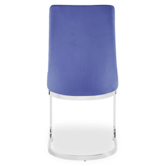 Lot de 2 chaises design Mistigri Velours Bleu