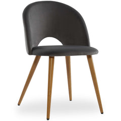 Lot de 2 chaises Yuzu Velours Gris