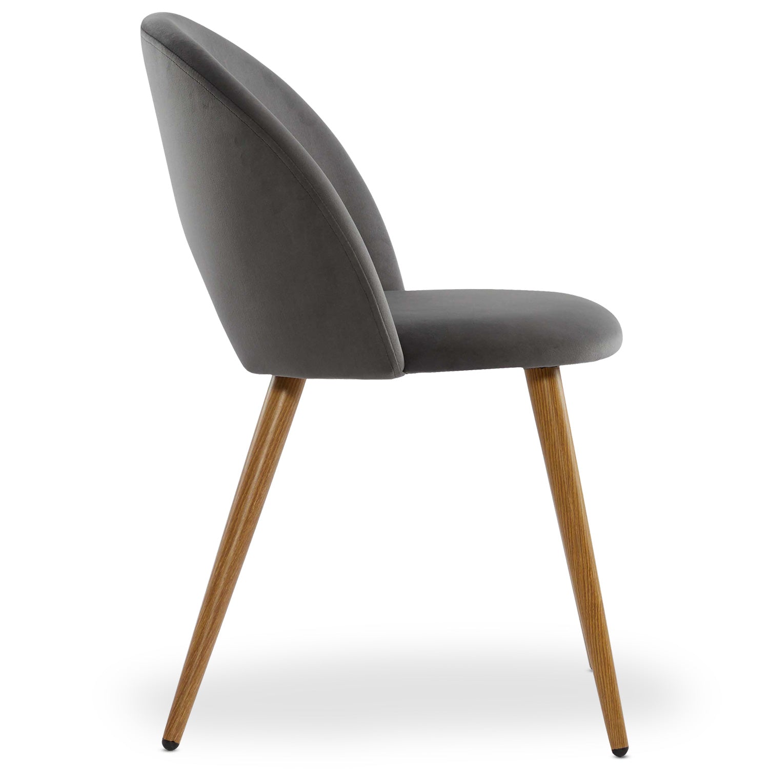 Lot de 2 chaises Yuzu Velours Gris