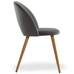 Lot de 2 chaises Yuzu Velours Gris