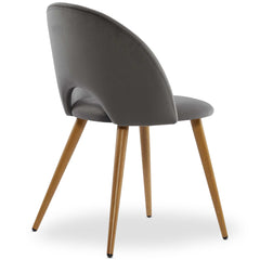 Lot de 2 chaises Yuzu Velours Gris