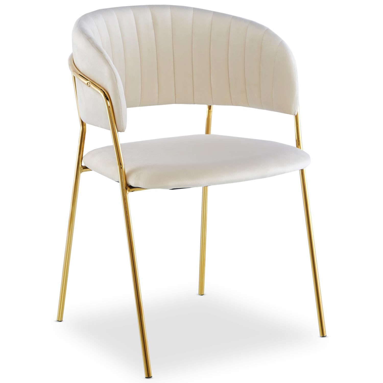Lot de 4 chaises Tabata Velours Beige