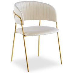Lot de 4 chaises Tabata Velours Beige