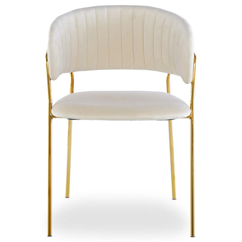 Lot de 4 chaises Tabata Velours Beige