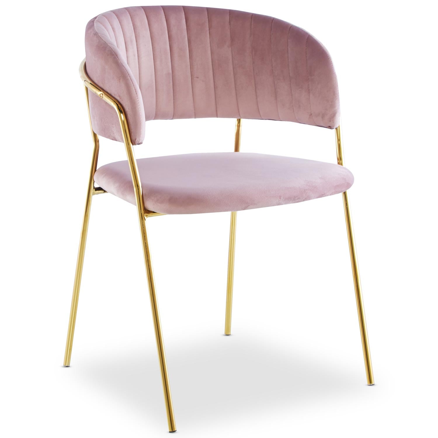 Lot de 4 chaises Tabata Velours Rose
