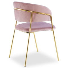 Lot de 4 chaises Tabata Velours Rose