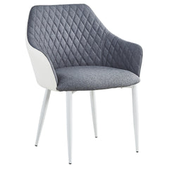 Lot de 2 Chaises/Fauteuils Louisa Gris et Blanc 