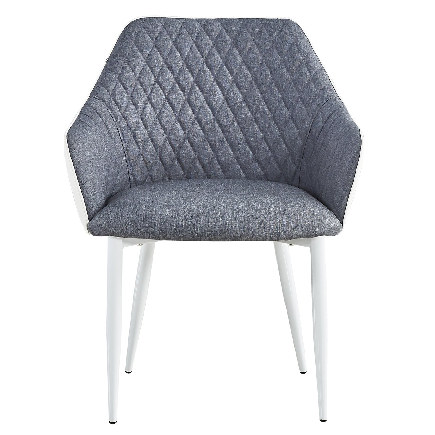 Lot de 2 Chaises/Fauteuils Louisa Gris et Blanc 