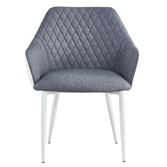 Lot de 2 Chaises/Fauteuils Louisa Gris et Blanc 