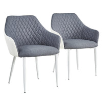 Lot de 2 chaises Louisa gris et blanc