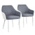 Lot de 2 chaises Louisa gris et blanc