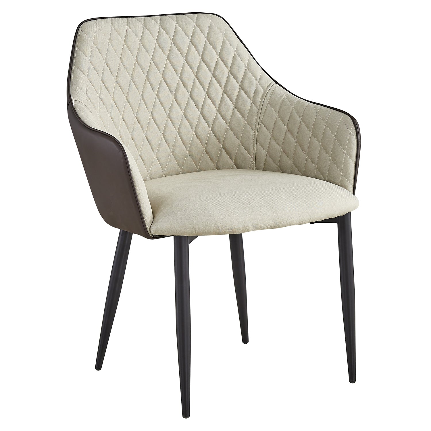 Lot de 2 Chaises/Fauteuils Louisa Beige et Marron