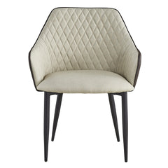 Lot de 2 Chaises/Fauteuils Louisa Beige et Marron