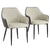 Lot de 2 chaises en tissu beige et simili marron