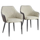 Lot de 2 chaises en tissu beige et simili marron