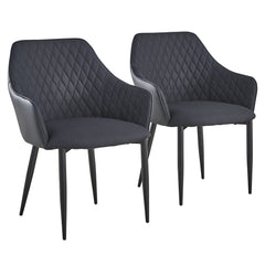 Lot de 2 Chaises/Fauteuils Louisa Noir