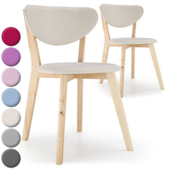 Lot de 2 chaise style scandinave Canada Crème