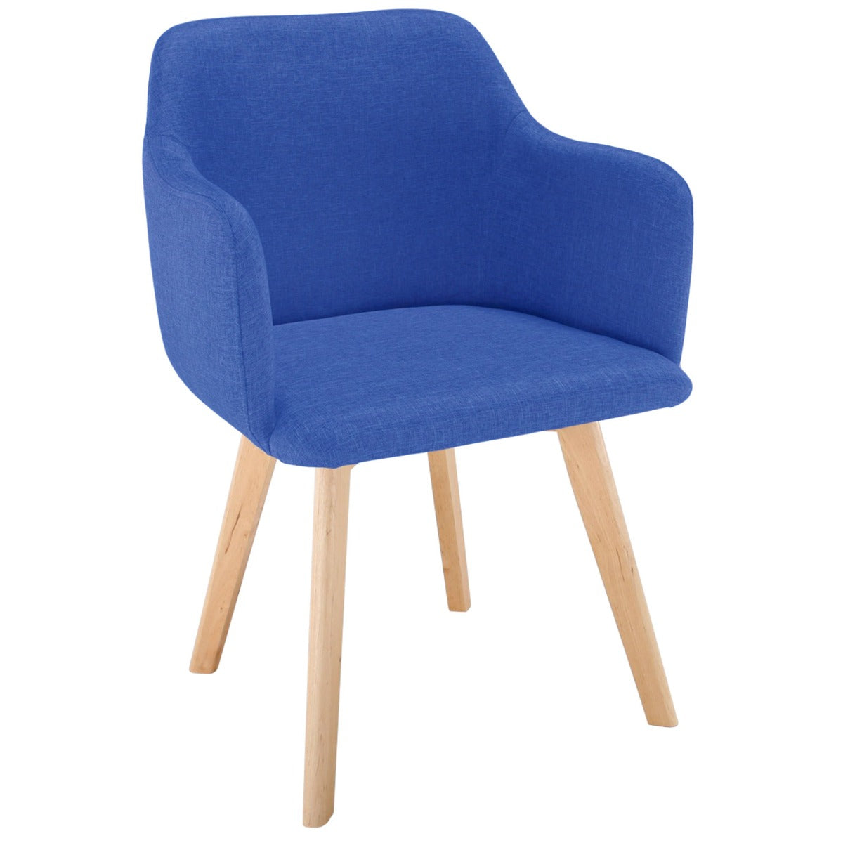 Silla escandinava de tela azul