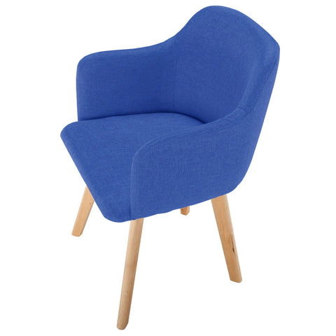 Silla escandinava de tela azul