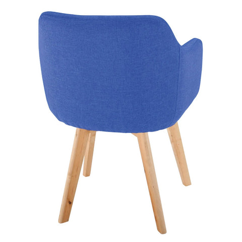Silla escandinava de tela azul