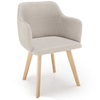 Chaise scandinave matelassée Candy en tissu beige