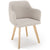 Chaise scandinave matelassée Candy en tissu beige