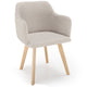 Chaise scandinave matelassée Candy en tissu beige