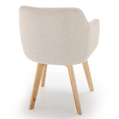 Chaise scandinave Tissu Beige vue de dos Candy