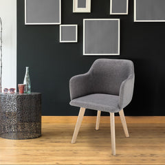 Chaise scandinave en tissu gris