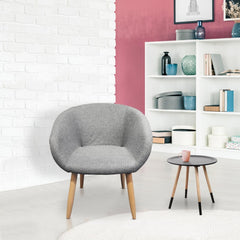 Chaise scandinave matelassée en tissu gris