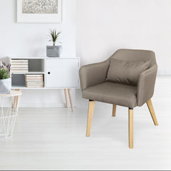 Ensemble de 2 fauteuils scandinaves en tissu taupe Shaggy