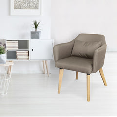 Chaise / Fauteuil scandinave Shaggy Tissu Taupe
