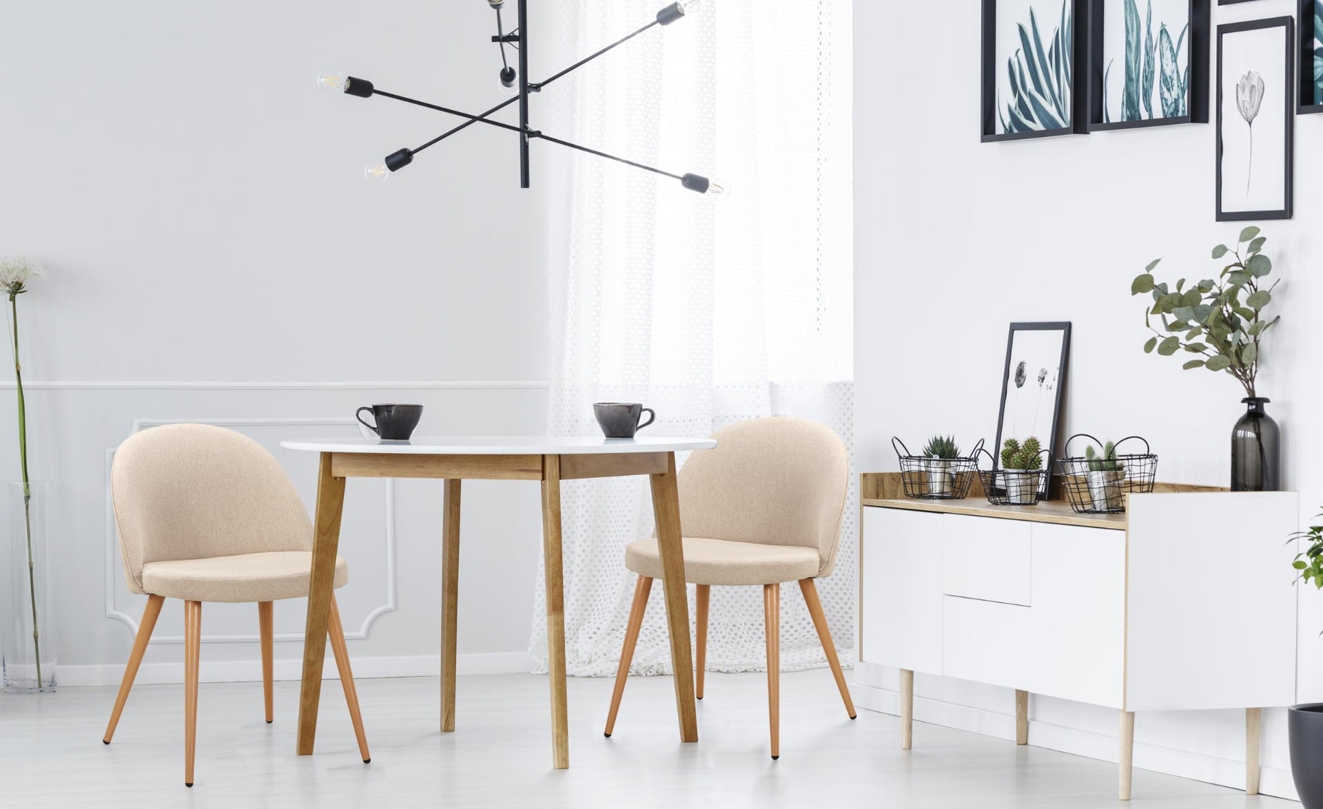 Lot de 4 chaises scandinaves Maury Beige
