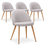 Lot de 4 chaises en tissu gris de style scandinave