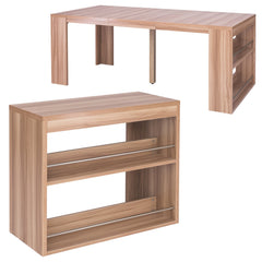 Table Console avec rangement Maxwell Chêne Clair