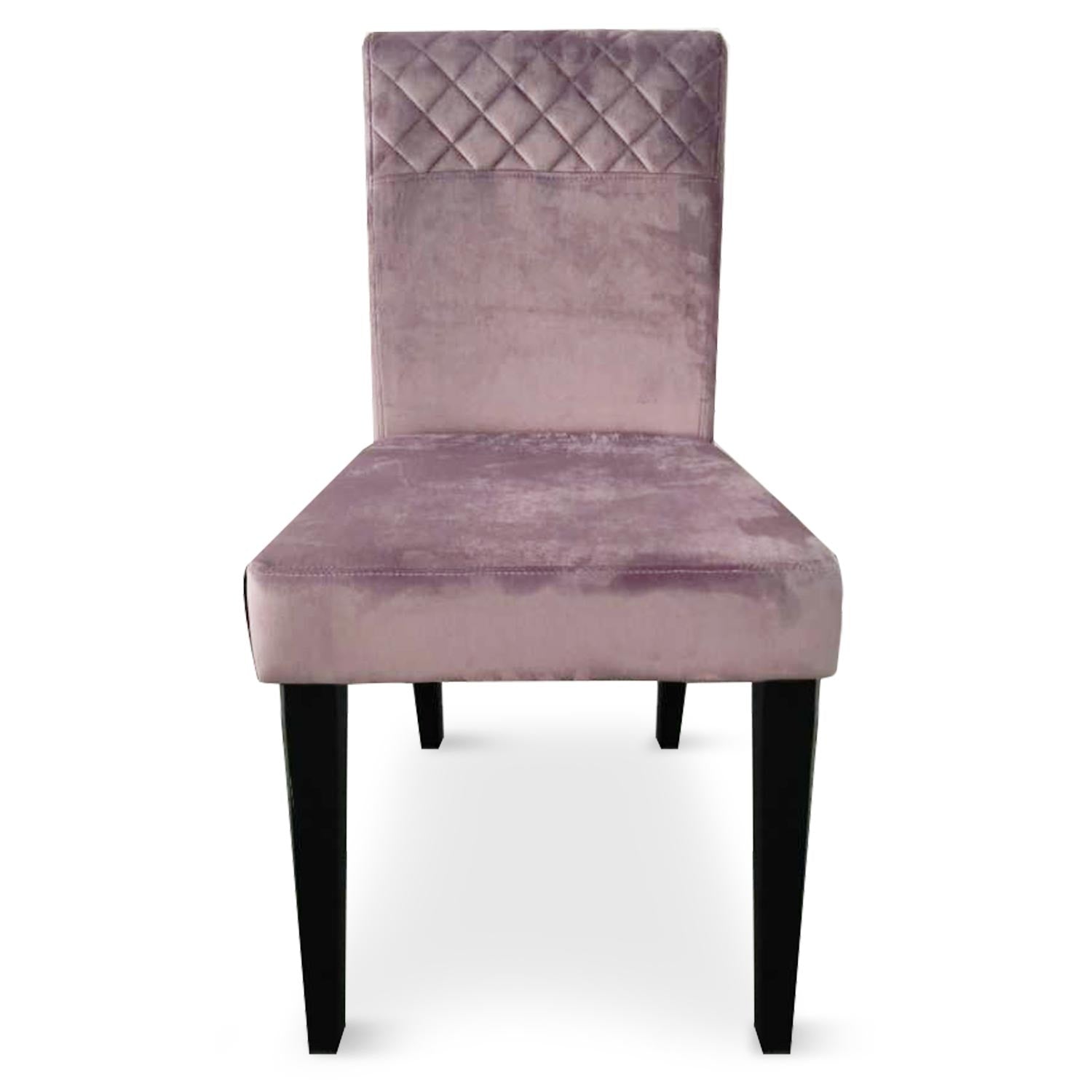 Chaise velours rose matelassée Milo