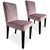 Lot de 2 chaises en velours rose avec pieds en bois