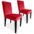 Lot de 2 chaises en velours rouge avec pieds en bois