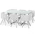 Table rectangulaire en verre blanche avec 6 chaises gain de place