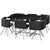 Table rectangulaire en verre noir avec 6 chaises