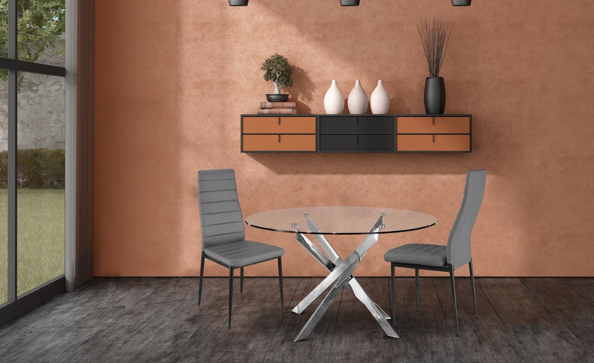 La chaise matelassée Stratus Gris