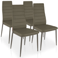 Lot de 4 chaises taupe matelassées design moderne