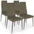 Lot de 4 chaises taupe matelassées design moderne